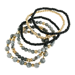Natural Stone Mixed Beads Charm Bracelet - Rise and Redemption