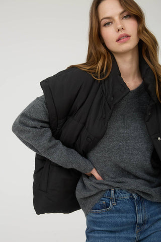 OLIVIA OVERSIZED SNAP BUTTON PUFFER VEST - Rise and Redemption