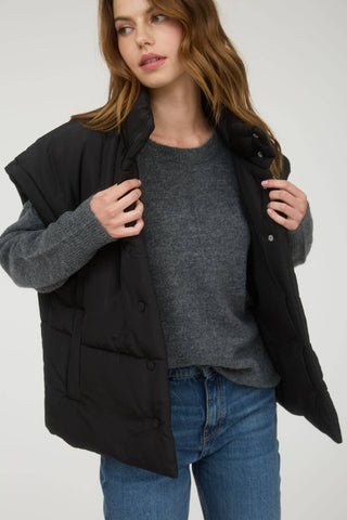 OLIVIA OVERSIZED SNAP BUTTON PUFFER VEST - Rise and Redemption