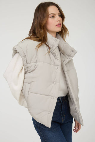 OLIVIA OVERSIZED SNAP BUTTON PUFFER VEST - Rise and Redemption