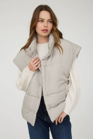 OLIVIA OVERSIZED SNAP BUTTON PUFFER VEST - Rise and Redemption