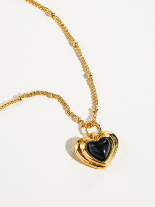 Onyx Heart Necklace - Rise and Redemption