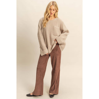 Oversized Casual Ribbed Knit Sweater - Rise and Redemption