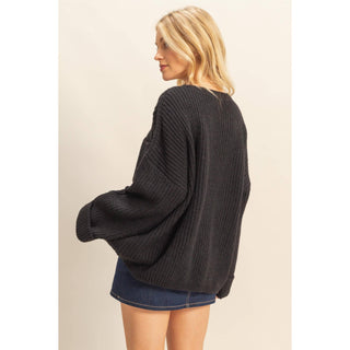 Oversized Casual Ribbed Knit Sweater - Rise and Redemption