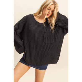 Oversized Casual Ribbed Knit Sweater - Rise and Redemption