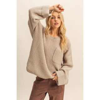 Oversized Casual Ribbed Knit Sweater - Rise and Redemption