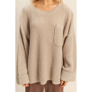 Oversized Casual Ribbed Knit Sweater - Rise and Redemption
