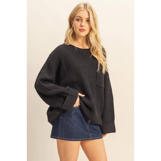 Oversized Casual Ribbed Knit Sweater - Rise and Redemption