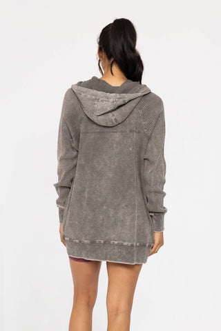 Oversized Mineral - Washed Zip - Up Hooded Jacket - Rise and Redemption