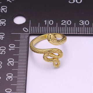 Overstock 3D Gold snake ring, serpent ring, Statement ring, Gold Open Snake Ring, Twist ring, Stackable ring, Animal ring US Size 5 O-321 - Rise and Redemption