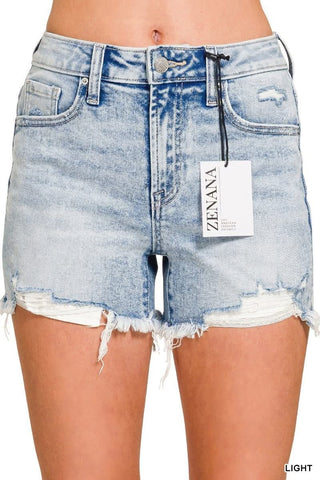 Pacifica Stone Fray Denim Shorts - Rise and Redemption