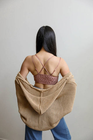 Padded Crochet Lace Longline Bralette - Rise and Redemption