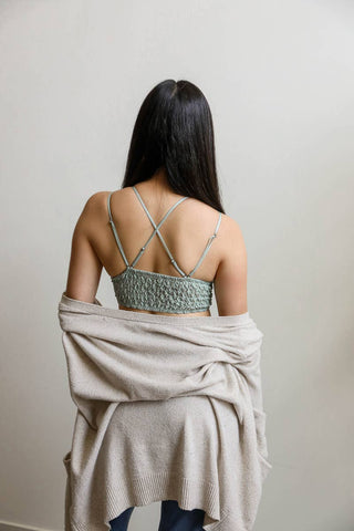 Padded Crochet Lace Longline Bralette - Rise and Redemption