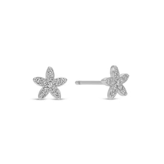 Pavé Flower Studs On Velvet Tag - Rise and Redemption
