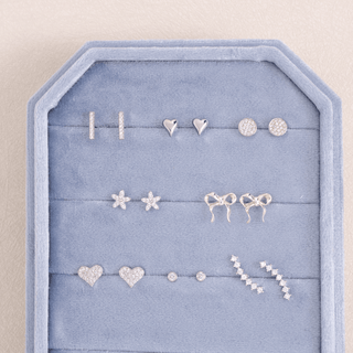 Pavé Flower Studs On Velvet Tag - Rise and Redemption