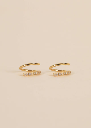 Pave Spiral - Gold Earrings - Rise and Redemption