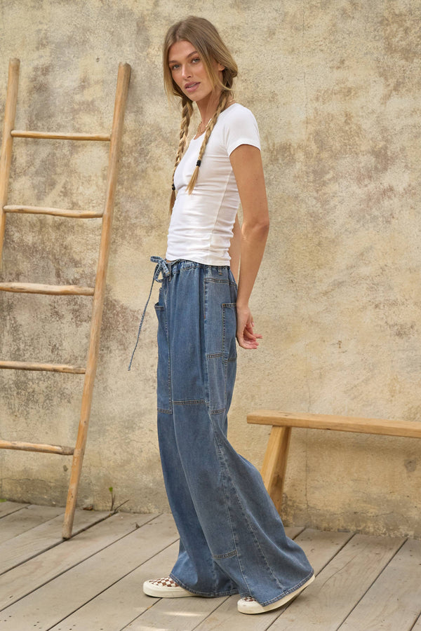 Penelope Wide Leg Denim Pants - Rise and Redemption