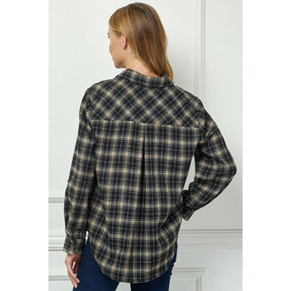 PLAID FLANNEL ROLL SLEEVES COLLAR NECK SHIRTS - Rise and Redemption