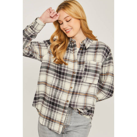 PLAID FLANNEL SHIRTS TOP - Rise and Redemption