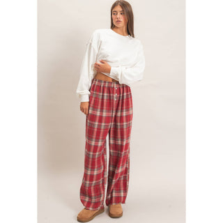 Plaid Wide-Leg Pants - Rise and Redemption