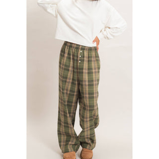 Plaid Wide-Leg Pants - Rise and Redemption