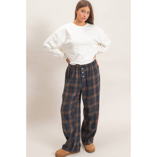 Plaid Wide-Leg Pants - Rise and Redemption