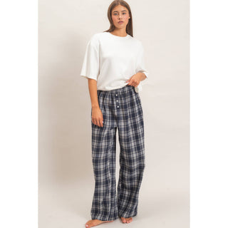 Plaid Wide-Leg Pants - Rise and Redemption