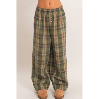 Plaid Wide-Leg Pants - Rise and Redemption