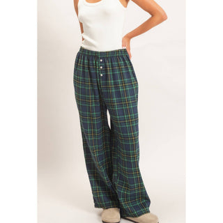 Plaid Wide-Leg Pants - Rise and Redemption