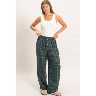 Plaid Wide-Leg Pants - Rise and Redemption