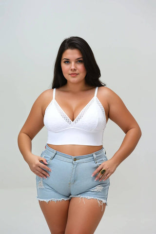 Plus Size Luxe Loop Lace Lounge Top - Loungewear - Rise and Redemption