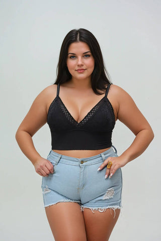 Plus Size Luxe Loop Lace Lounge Top - Loungewear - Rise and Redemption