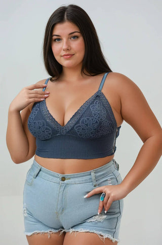 Plus Size Luxe Loop Lace Lounge Top - Loungewear - Rise and Redemption