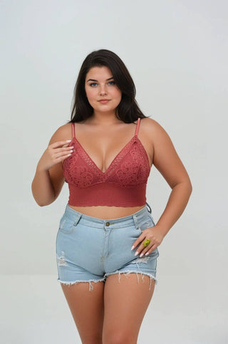 Plus Size Luxe Loop Lace Lounge Top - Loungewear - Rise and Redemption