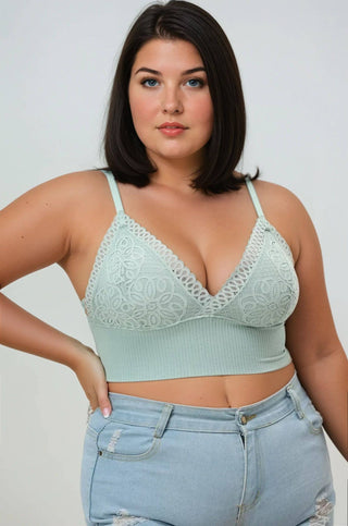 Plus Size Luxe Loop Lace Lounge Top - Loungewear - Rise and Redemption