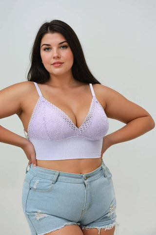 Plus Size Luxe Loop Lace Lounge Top - Loungewear - Rise and Redemption