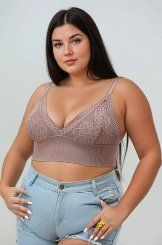 Plus Size Luxe Loop Lace Lounge Top - Loungewear - Rise and Redemption