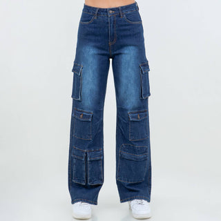 PLUS SIZE MULTI POCKETS WIDE LEG JEANS - Rise and Redemption