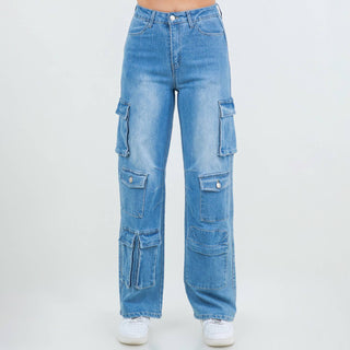 PLUS SIZE MULTI POCKETS WIDE LEG JEANS - Rise and Redemption