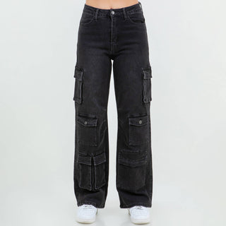 PLUS SIZE MULTI POCKETS WIDE LEG JEANS - Rise and Redemption