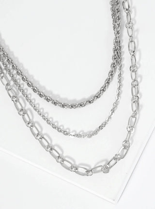 Polished Metal 3 - Layer Chain Necklace - Rise and Redemption