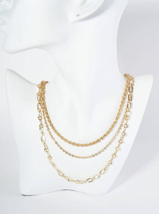 Polished Metal 3 - Layer Chain Necklace - Rise and Redemption