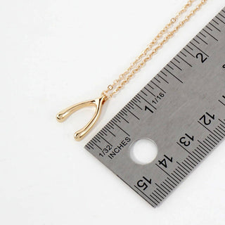 Polished Metal Wishbone Pendant Necklace - Rise and Redemption
