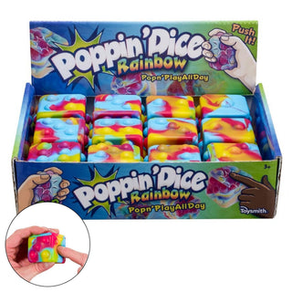 Poppin Dice' - Rainbow Satisfying Fidget Toy, Rainbow Colors - Rise and Redemption