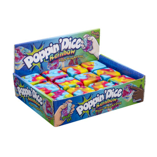 Poppin Dice' - Rainbow Satisfying Fidget Toy, Rainbow Colors - Rise and Redemption