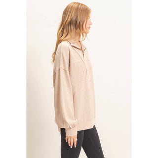 Reese Ribbed Knit Half-Zip Pullover - Rise and Redemption
