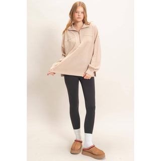 Reese Ribbed Knit Half-Zip Pullover - Rise and Redemption