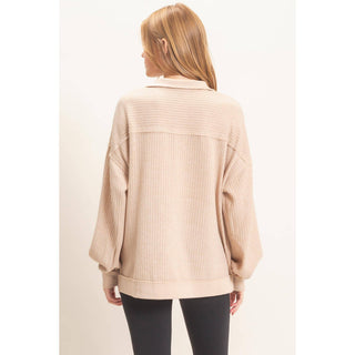 Reese Ribbed Knit Half-Zip Pullover - Rise and Redemption