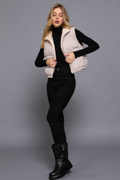 Reversible Fur Padding Vest - Rise and Redemption