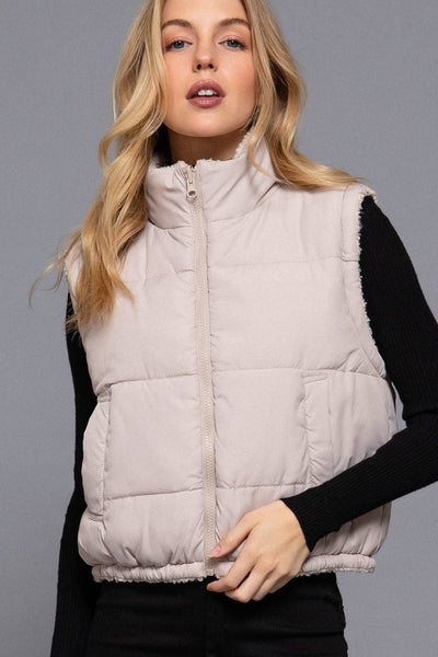 Reversible Fur Padding Vest - Rise and Redemption